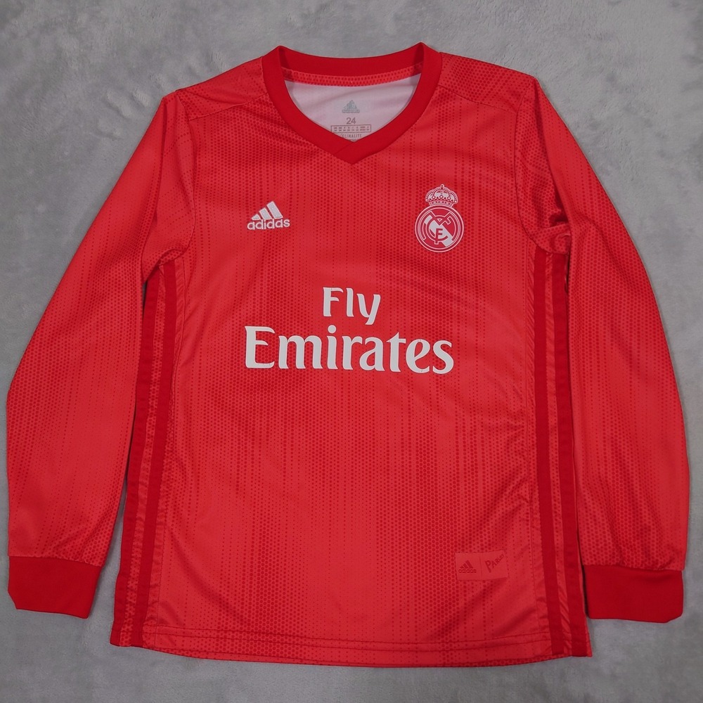 Real Madrid Jersey 2018/19 3rd Kids Boys 24 S Shirt Adidas Long Sleeve Red